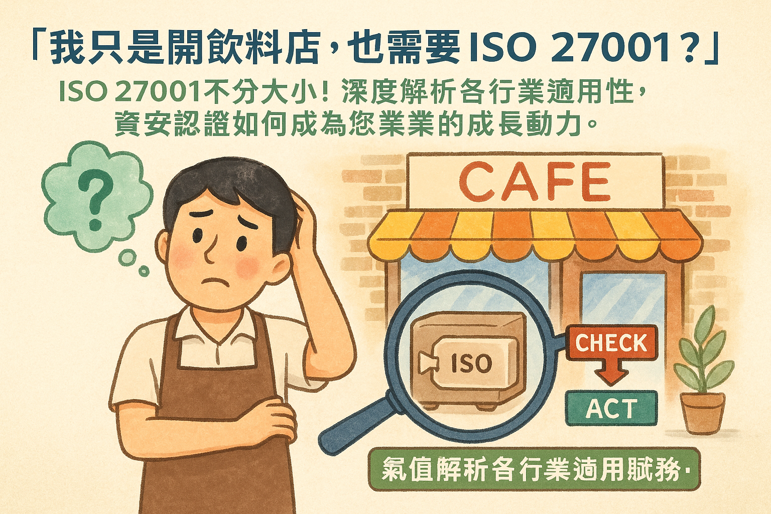 「我只是開飲料店,也需要 ISO 27001?」ISO 27001 不分大小!深度解析各行業適用性,資安認證如何成為您事業的成長動力。”I Just Run a Cafe, Do I Need ISO 27001?In-depth Analysis of Industry Applicability: How Cyber Cert Fuels Your Business Growth.