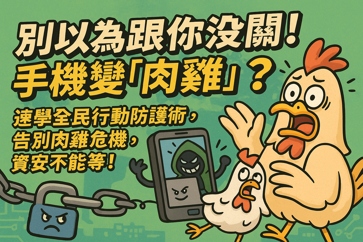 別以為跟你沒關！手機變「肉雞」？駭客瞄準全民，行動資安防線你還沒建好嗎？速學全民行動防護術，告別肉雞危機，資安不能等！Don’t Think It’s Not About You! Is Your Phone a “Zombie”? Hackers Target Everyone – Is Your Mobile Security Ready?Learn Universal Mobile Defense & End Zombie Threats – Cybersecurity Can’t Wait!