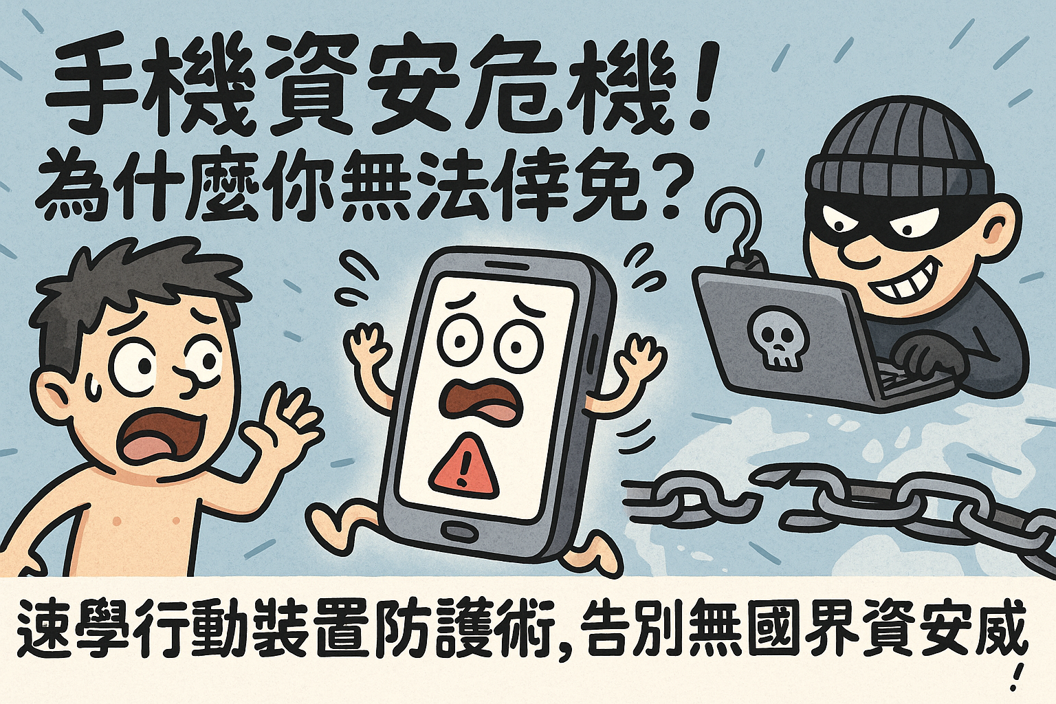 手機資安危機!為什麼你無法倖免?你的手機資訊全洩光?速學行動裝置防護術,告別無國界資安威脅!Mobile Security Crisis! Stop Running Naked! Is Your Mobile Data Exposed? Master Mobile Device Protection & End Borderless Cyber Threats!