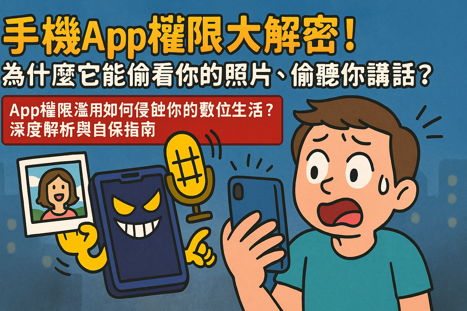 手機App權限大解密！為什麼它能偷看你的照片、偷聽你講話？App權限濫用如何侵蝕你的數位生活？深度解析與自保指南Mobile App Permissions Revealed! Why Can Apps See Your Photos & Listen to Your Conversations?How App Permission Abuse Erodes Your Digital Life? In-Depth Analysis & Self-Protection Guide!
