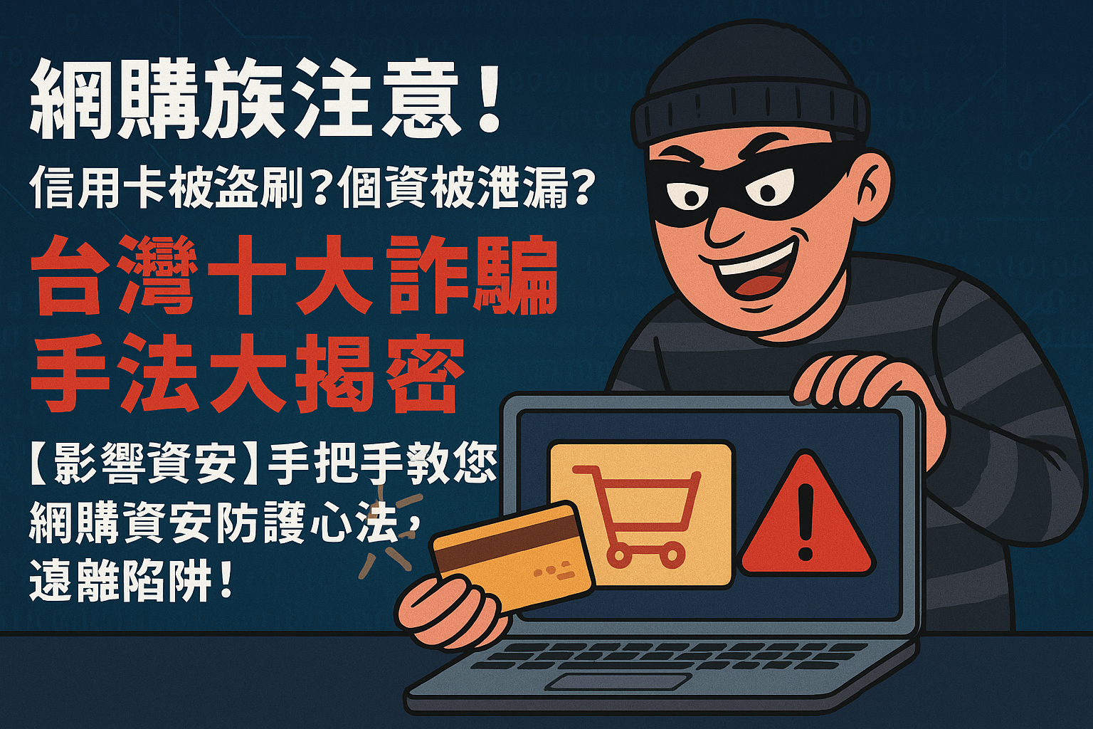 網購族注意！信用卡被盜刷？個資被洩漏？台灣十大詐騙手法大揭密，【影響資安】手把手教您網購資安防護心法，遠離陷阱！Online Shoppers Beware! Credit Card Stolen? Personal Data Leaked?Taiwan’s Top 10 Scams Revealed, [Impact Cyber] Teaches You How to Shop Safely!
