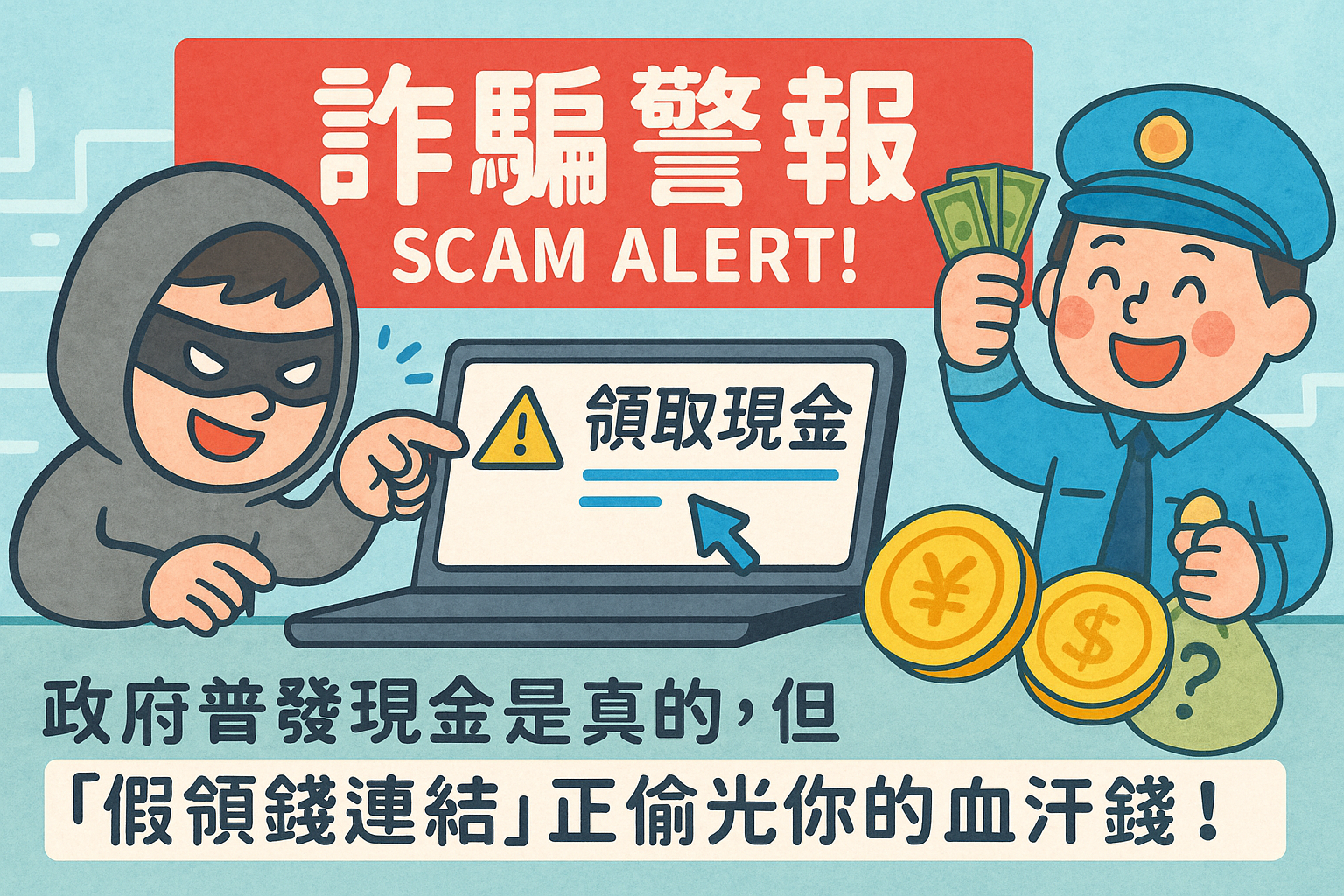 詐騙警報：政府普發現金是真的，但「假領錢連結」正偷光你的血汗錢！Scam Alert: Government Cash Payout is Real, But “Fake Claim Links” Are Draining Your Hard-Earned Money!