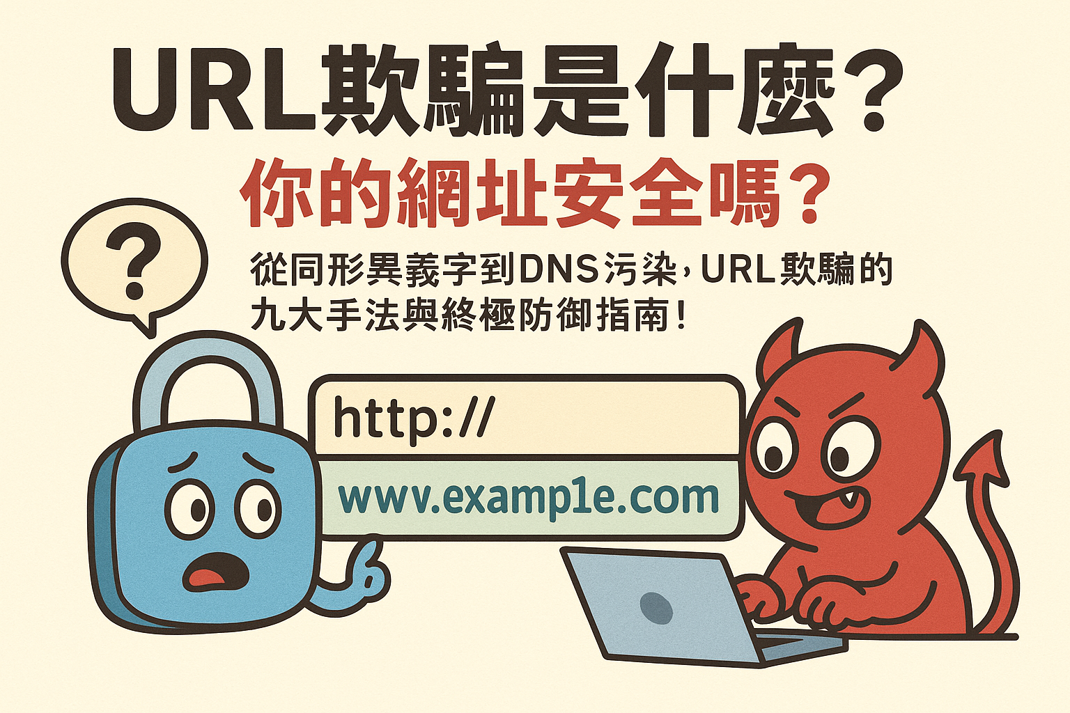 URL欺騙是什麼？你的網址安全嗎？從同形異義字到DNS污染，URL欺騙的九大手法與終極防禦指南！  What is URL Spoofing? Is Your URL Safe? From Homographs to DNS Poisoning, The Nine Methods of URL Spoofing and The Ultimate Defense Guide!