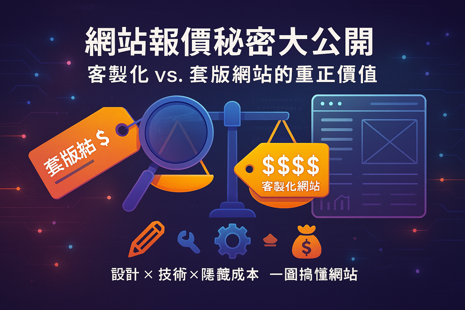 網站報價秘密大公開,揭密客製化與套版網站的真正價值,讓你搞懂設計、技術與隱藏成本!